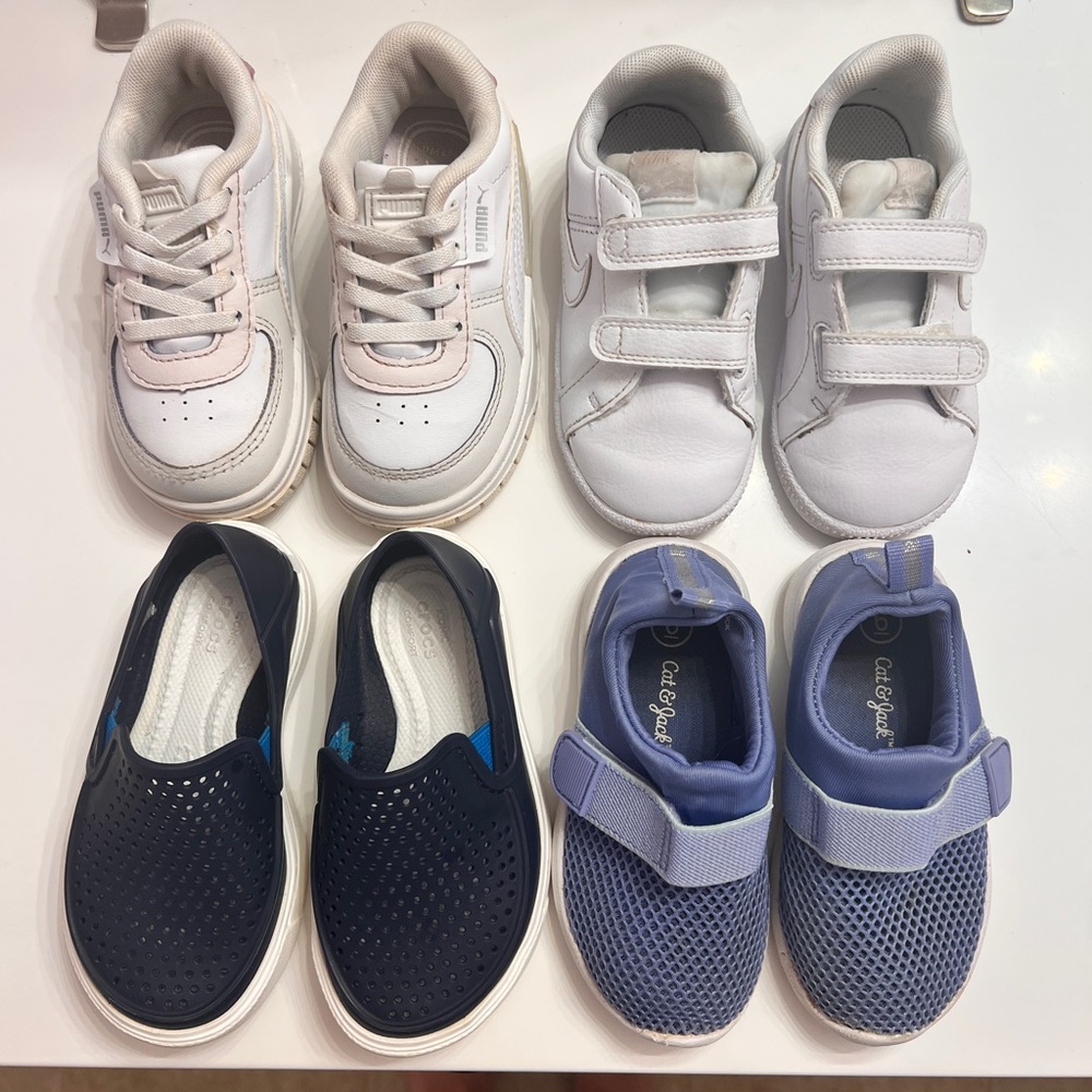 Lot of four toddler sneakers | nike, puma, crocs